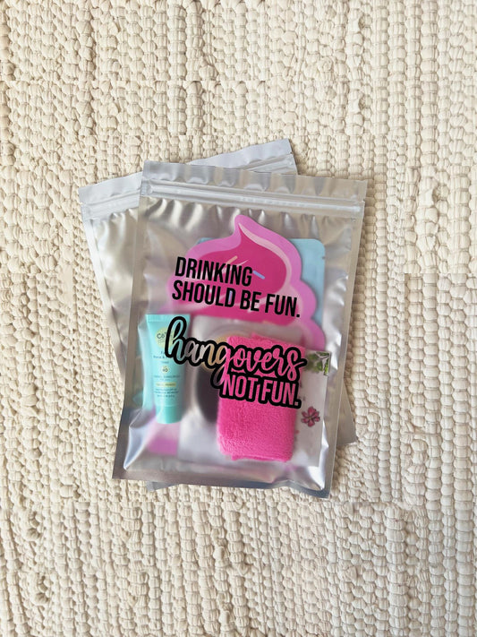 Bravo Summer House Holographic Hangover Kit Pouch Summer Should Be Fun Bachelorette Party Favor