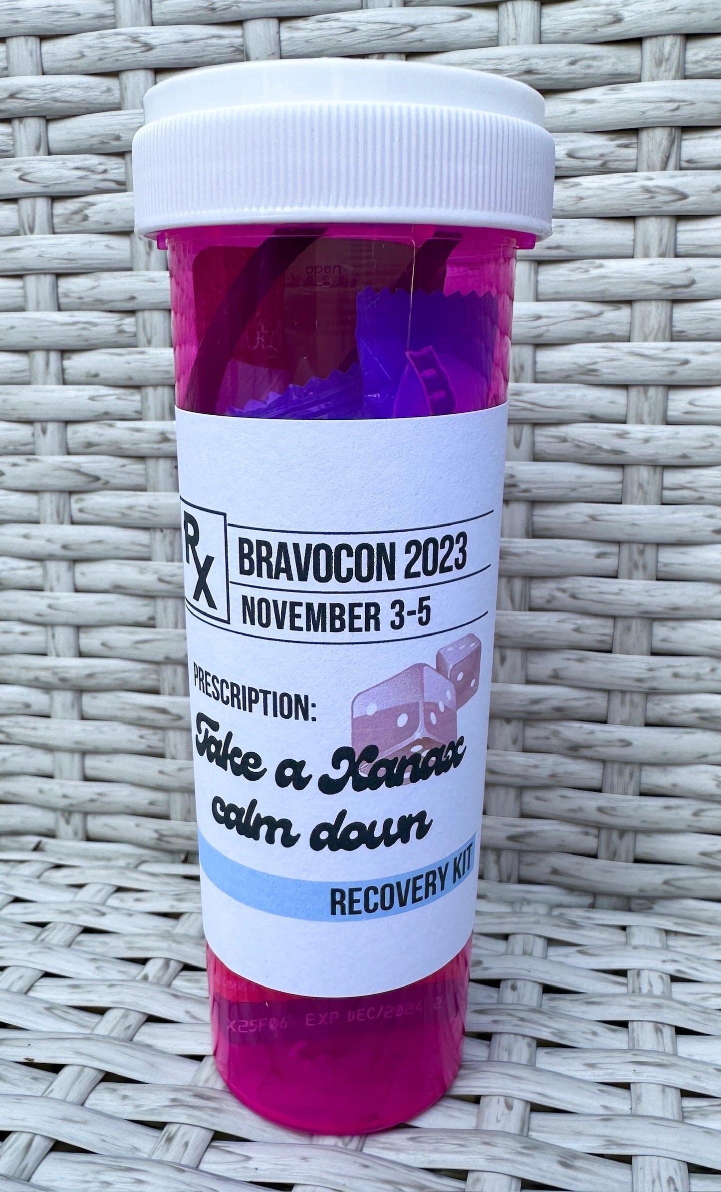 Real Housewives Bravocon Hangover Kit Pill Bottle: Custom Bachelorette Party Favors