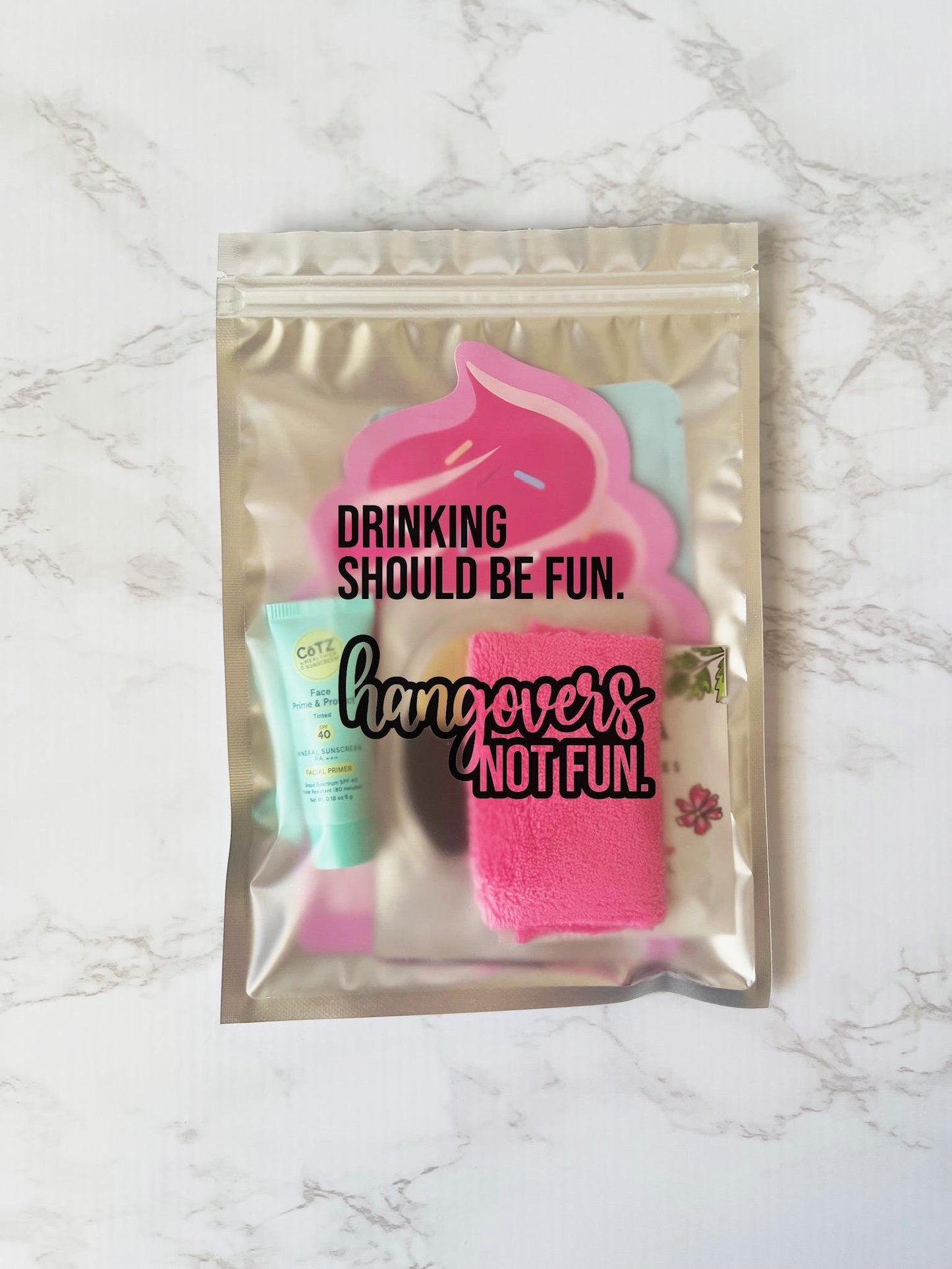 Bravo Summer House Holographic Hangover Kit Pouch Summer Should Be Fun Bachelorette Party Favor
