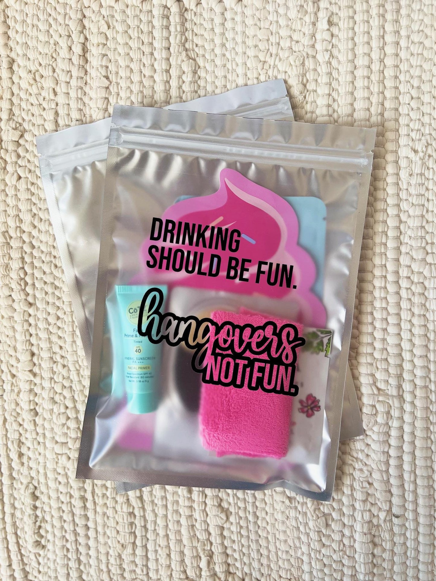 Bravo Summer House Holographic Hangover Kit Pouch Summer Should Be Fun Bachelorette Party Favor