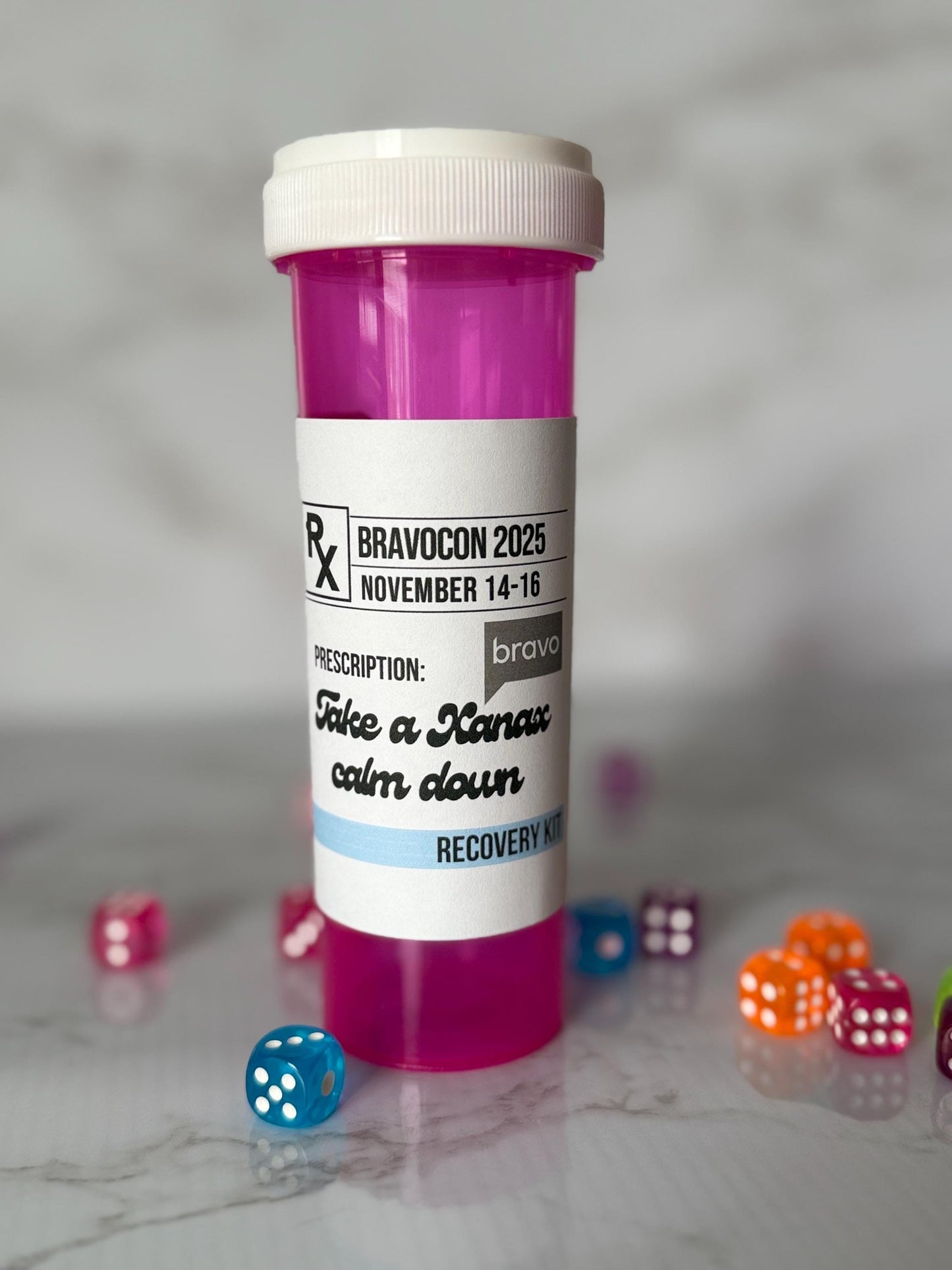 Real Housewives Bravocon Hangover Kit Pill Bottle: Custom Bachelorette Party Favors
