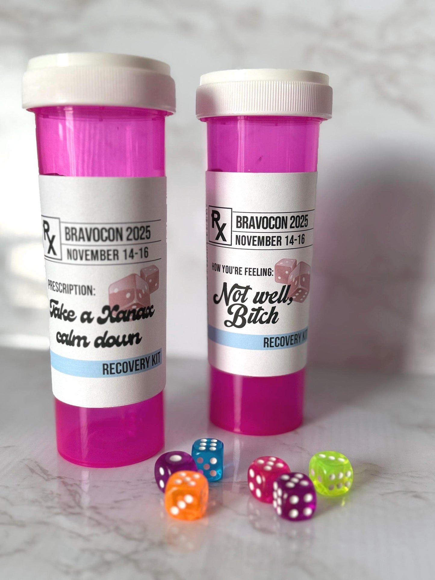 Real Housewives Bravocon Hangover Kit Pill Bottle: Custom Bachelorette Party Favors