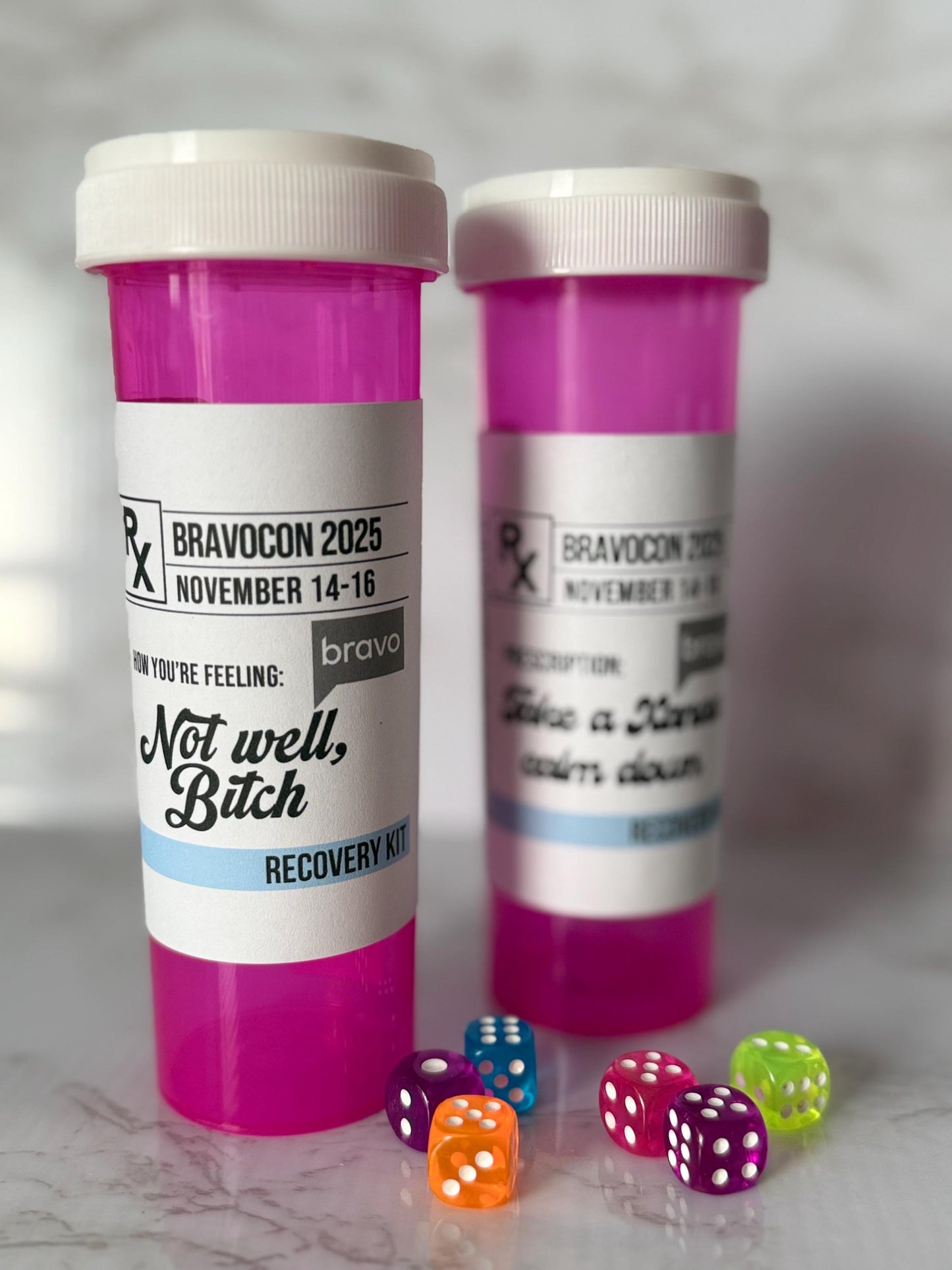 Real Housewives Bravocon Hangover Kit Pill Bottle: Custom Bachelorette Party Favors