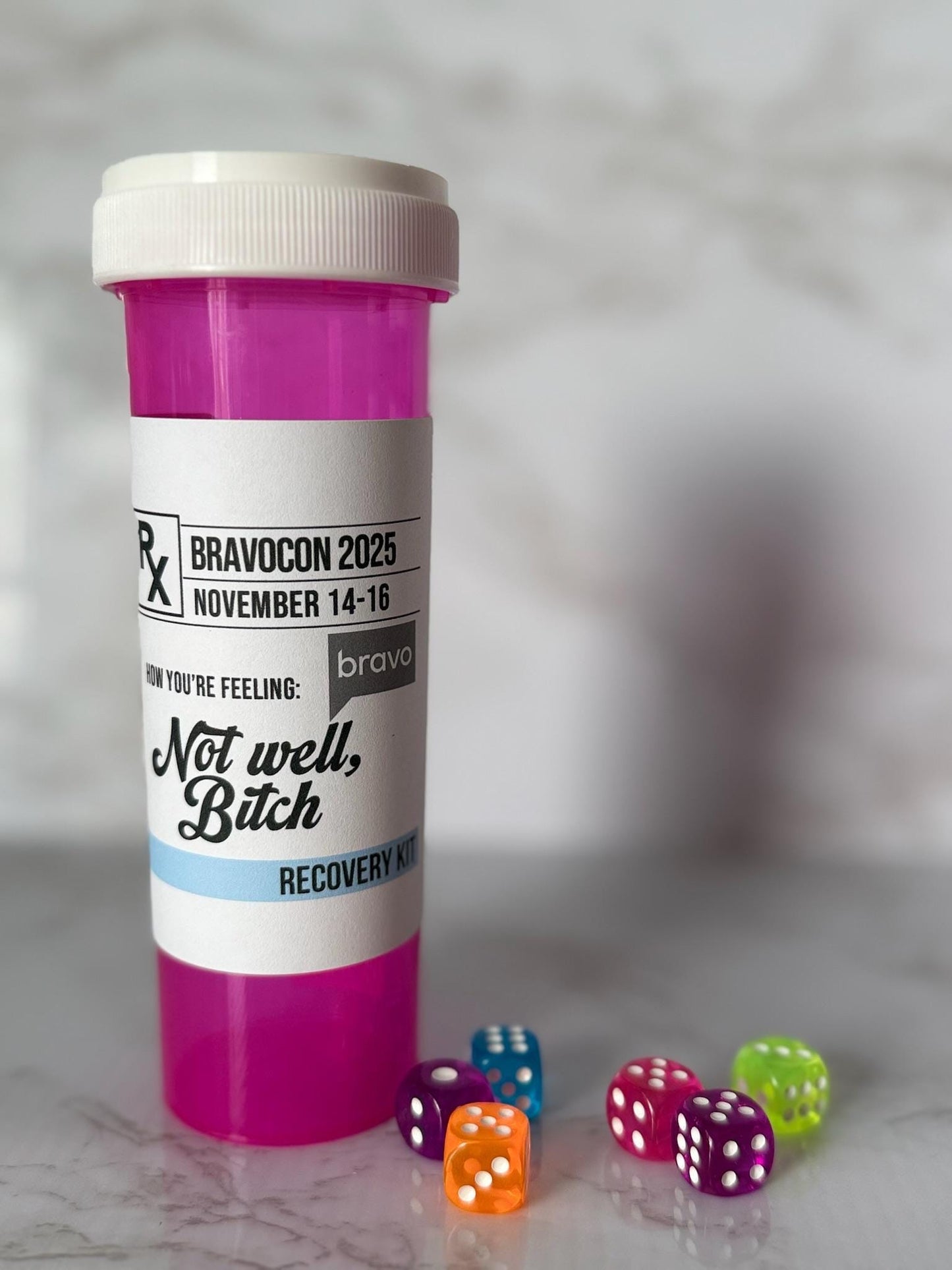 Real Housewives Bravocon Not Well Recovery Kit - Hangover Pill Bottle - Custom Party Favors Las Vegas Girls Trip - RHONY Dorinda Bravo