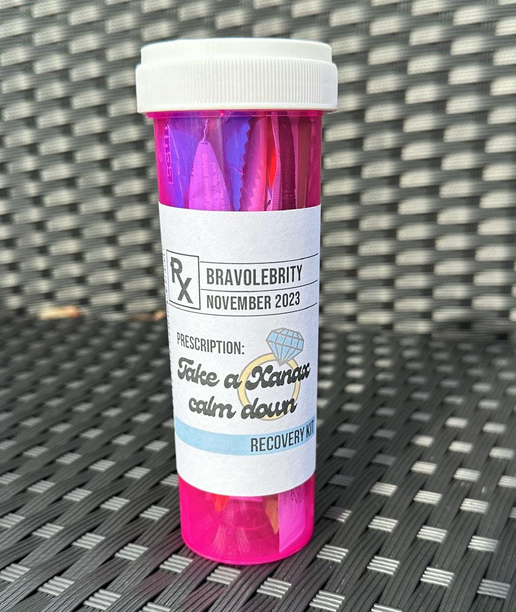 Real Housewives Bravo RHONY Take a Xanax Bachelorette Recovery Kit - Hangover Kit Pill Bottle Custom Party Favors Dorinda Girls Trip