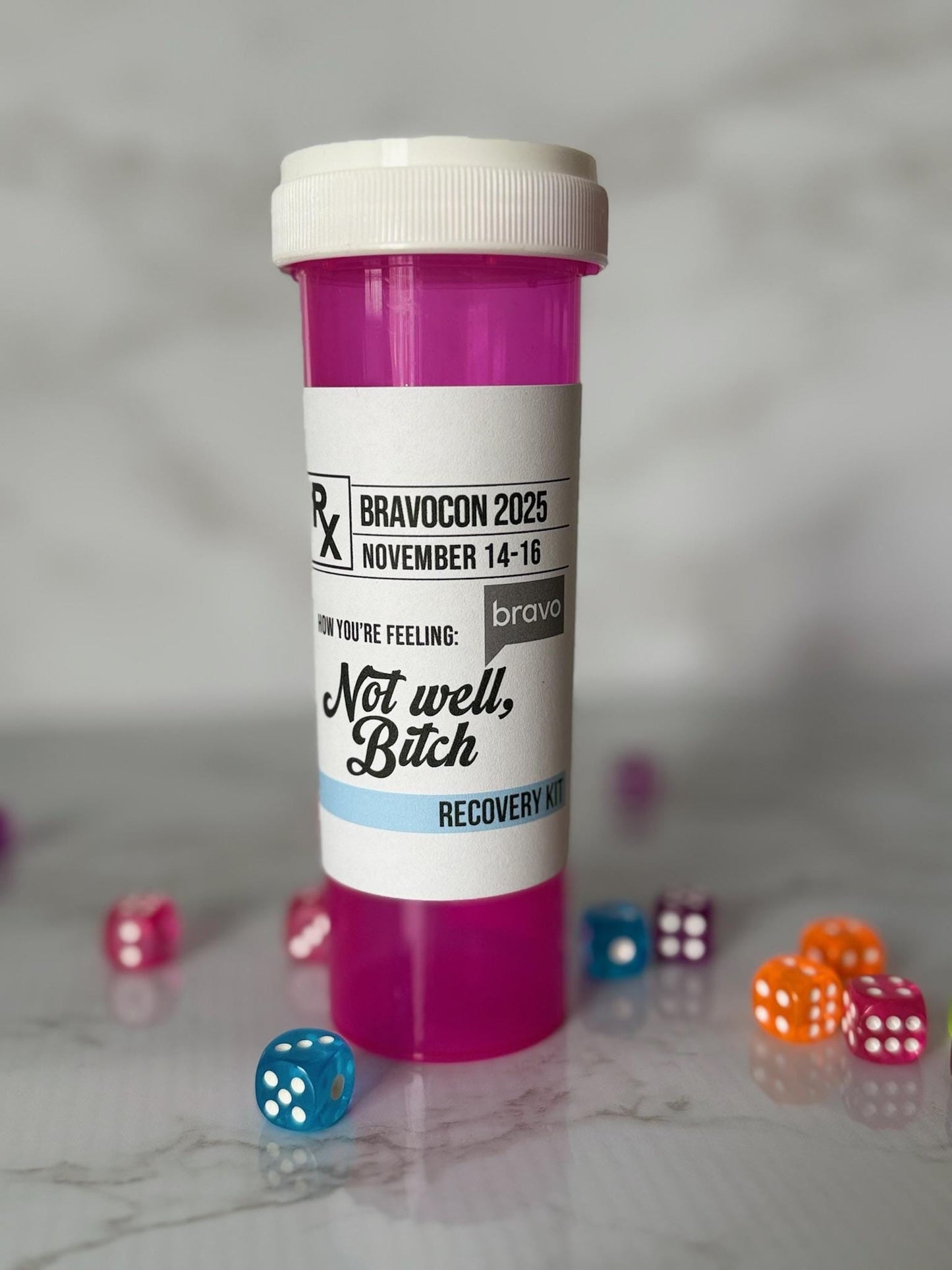 Real Housewives Bravocon Not Well Recovery Kit - Hangover Pill Bottle - Custom Party Favors Las Vegas Girls Trip - RHONY Dorinda Bravo