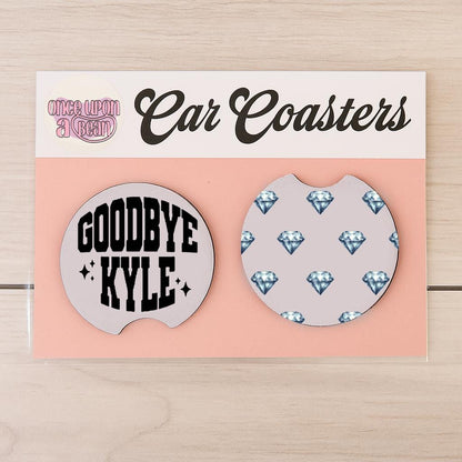 Real Housewives RHOBH Car Coasters: Bravo Real Housewives of Beverly Hills Themed Neoprene Coasters for Car Goodbye Kyle
