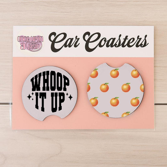Real Housewives RHOC Car Coasters: Bravo Real Housewives of Orange County Themed Neoprene Coasters for Car Whoop It Up