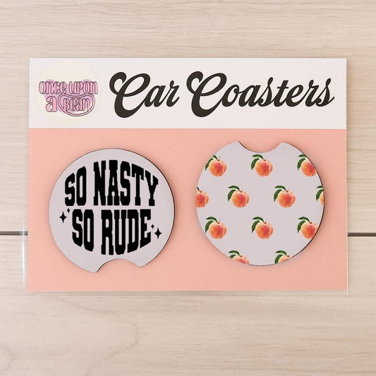 Real Housewives RHOA Car Coasters: Bravo Real Housewives of Atlanta Themed Neoprene Coasters for Car So Nasty and So Rude