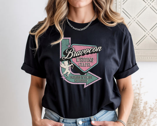 Bravocon 2025 Las Vegas Wedding Chapel Sweatshirt - Bravo RHONJ Real Housewives Engaged 19 Times Shirt - Bachelorette