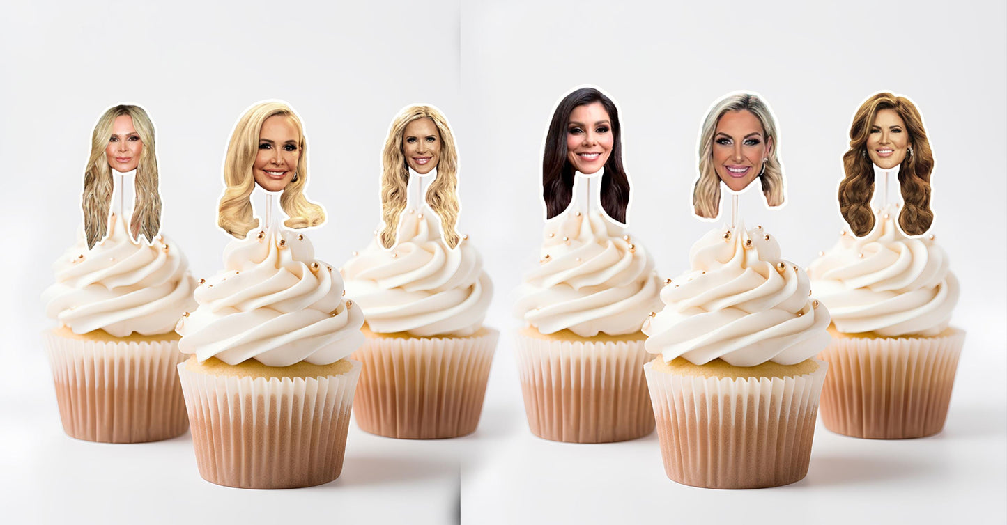 Real Housewives RHOC Cupcake Toppers: Bravo Real Housewives Orange County Party Decorations