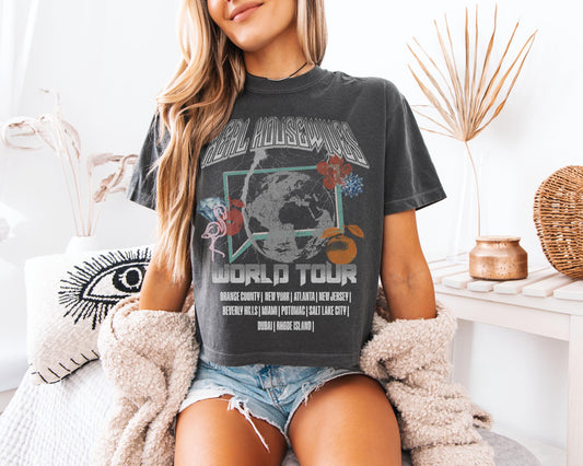 Real Housewives World Tour Crop Comfort Colors T-Shirt - Bravo Vintage T-Shirt